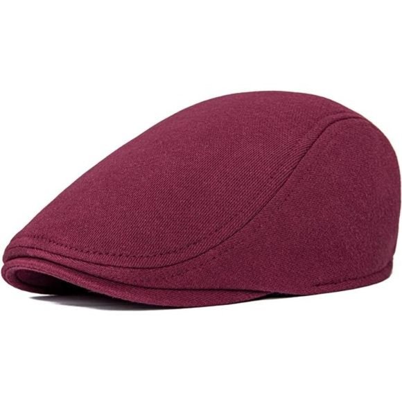Other - Men's Cotton Flat Ivy Gatsby Newsboy Driving Hat Cap Burgundy